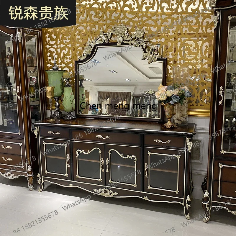 M183 aparador francês de madeira maciça estilo europeu tribunal luxo sala estar despensa armário armazenamento