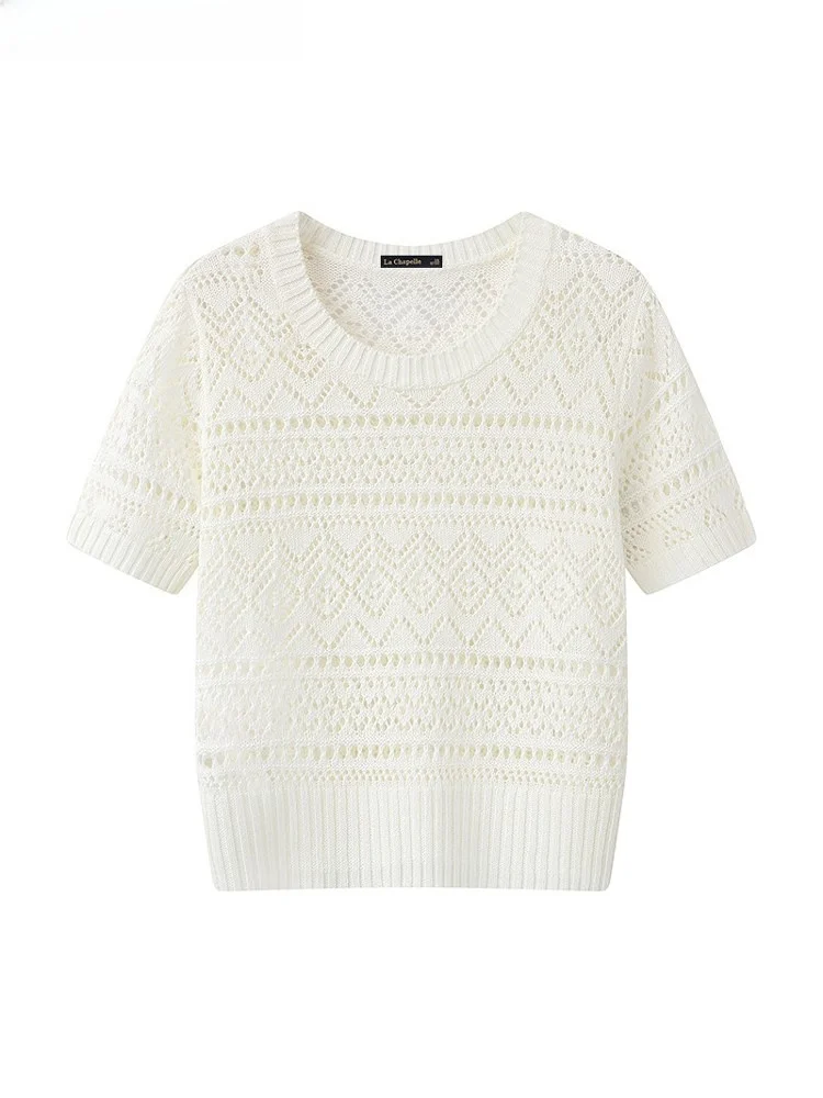 

Вязаный свитер Sweet La Chapelle, вязаный крючком, тонкий весенний кардиган Fem Sle, накидка из полиэфирного волокна