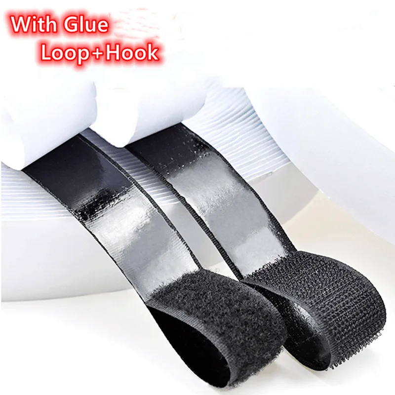 16/20/25/30/38/50/100mm Diy Nylon Self Adhesive Fastener Tape White Black Strong Back Glue Hook Loop Home Kitchen Accessories