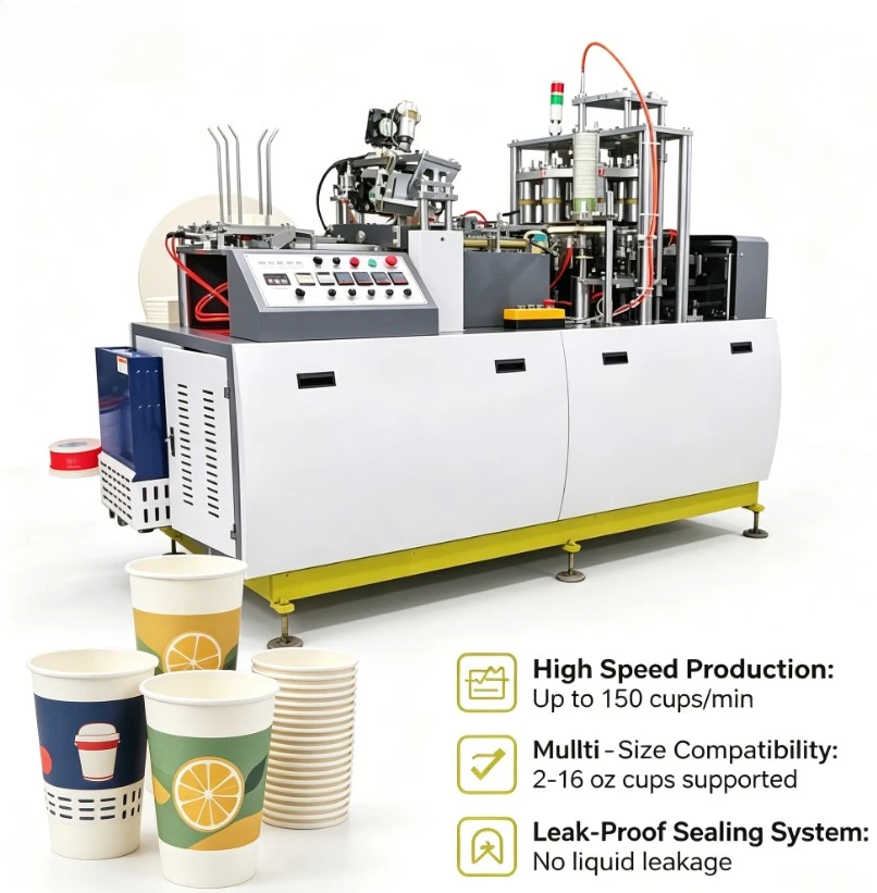 Customized Paper Cup Making Machine High Speed Fully Automatic Machines For Manufacturing Paper Cups