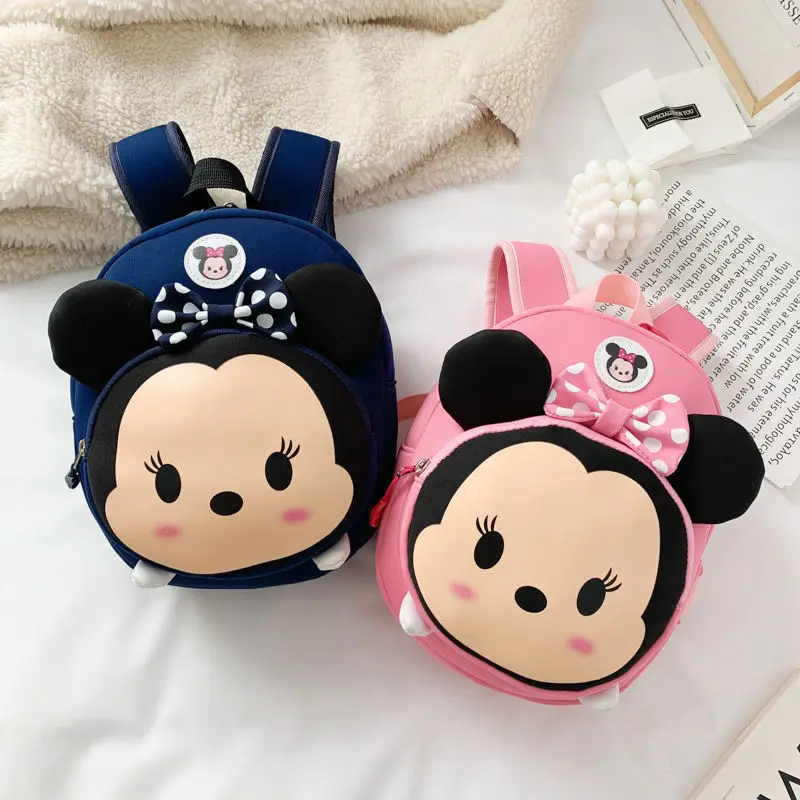 Disney Minnie cute personalized creative cartoon pattern boys and girls fashionable lightweight portable large capacity backpack