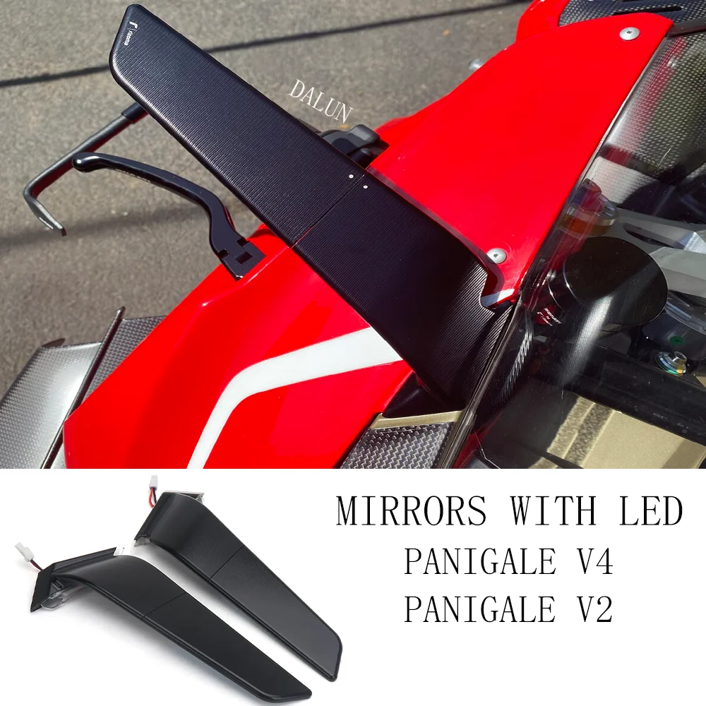 

for Ducati Panigale V4 Rearview Mirror Parts With LED Turn Signal Stealth Mirrors Panigale V2 Panigale V4 Accessories Mirror