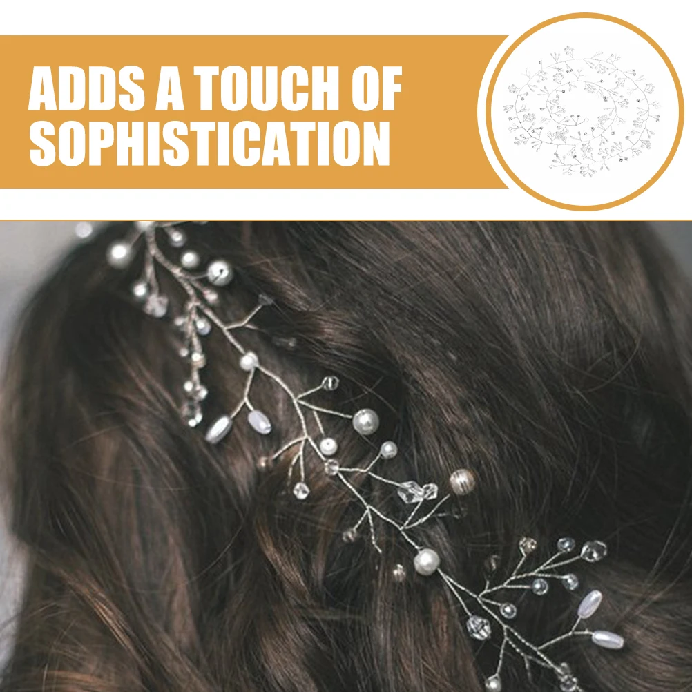 

Pearl Headb Flower Girl Hair Accessory Silver Bridal Hair Vine Women Wedding Accessories Brides Flower Girl Hairstyle