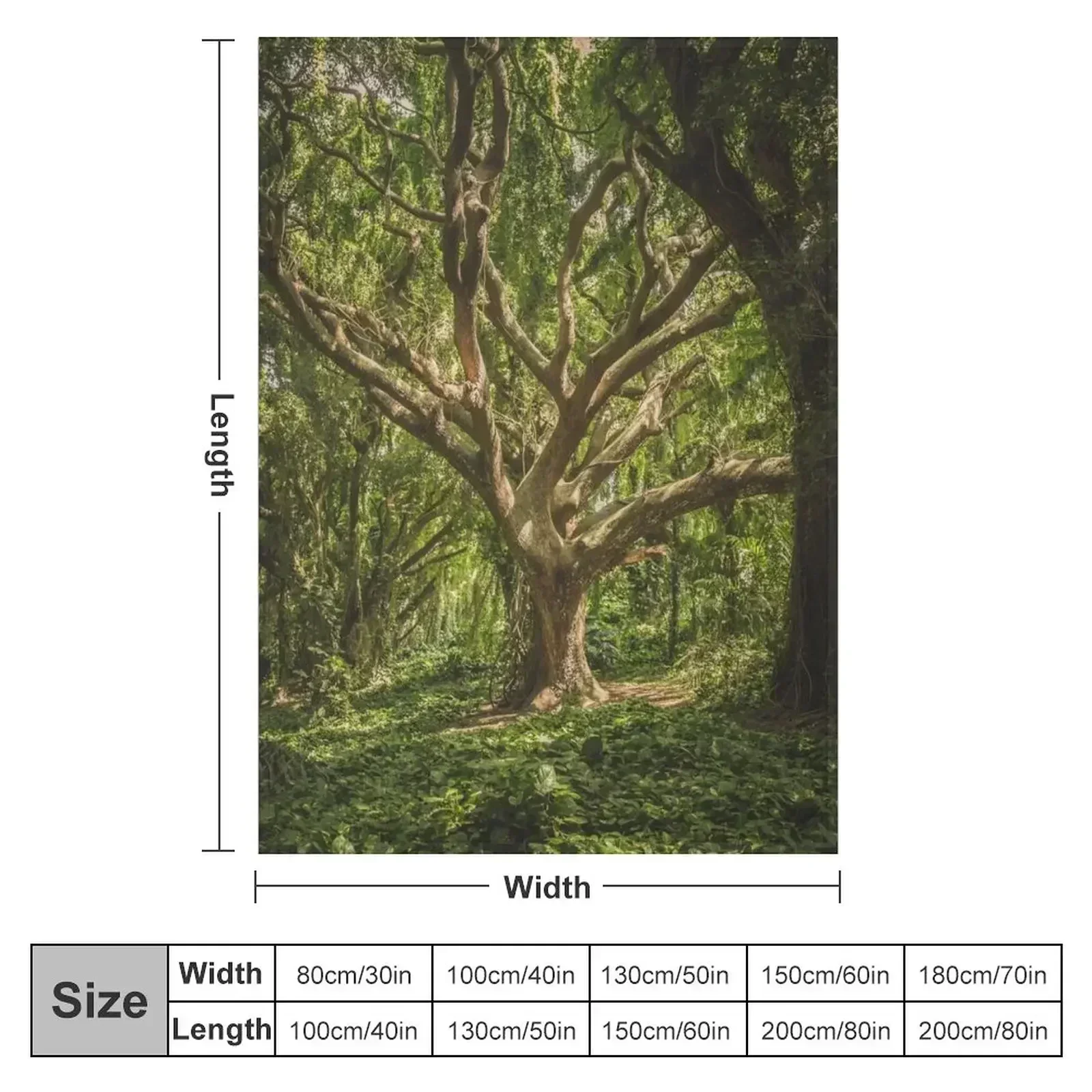 Green Tree Throw Blanket couch cozy soft plush fuzzy picnic outdoor blanket