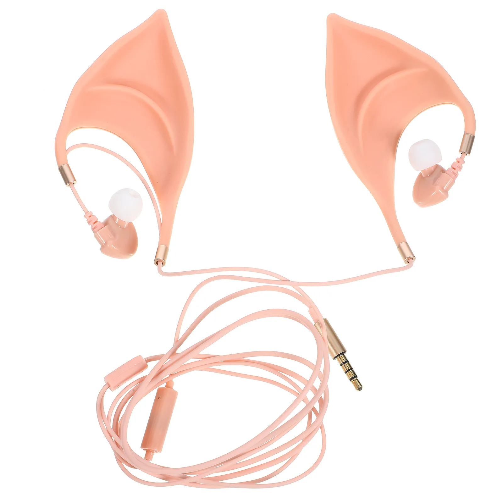 Elf Earbuds in-Ear Headphones Handsfree Mic Perfect for Halloween Party Cosplay Elves Ears Earphones Compatible