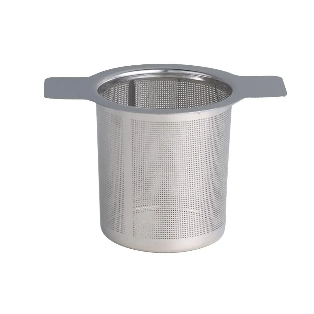 10pc Mesh Tea Infuser Tea Leak Reusable 304 Stainless Steel With Cover Filter Grid Binaural Tea Leak Coffee Mesh Filter Teaware