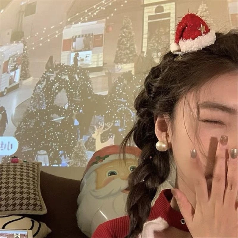 

Star Hair Clip Glitter Mini Christmas Hat Hair Clip with Glitter for Party 15UB