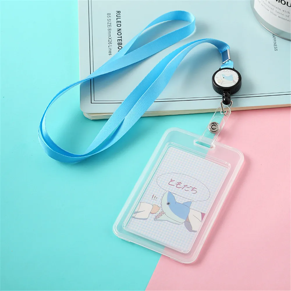 Fashion Cartoon Lovely ID Business Case Retractable Card Holder Name Badge Holder Bank Credit Card
