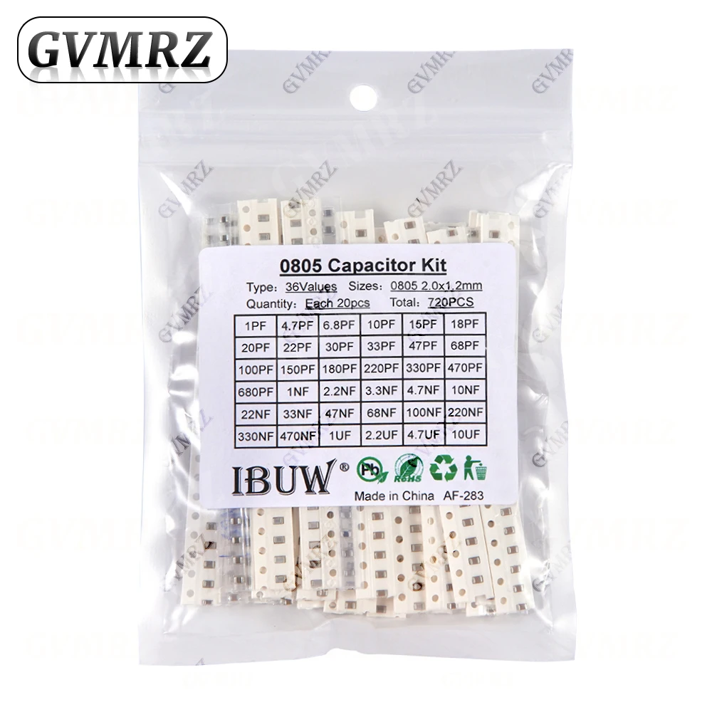 0603 0402 0805 1206 SMD Keramische Condensator Assortiment Set 1pF - 10uF 100PF 10NF 100NF 0.47UF 1UF Chip Capaciteit Set 10uF 8uF 7uF