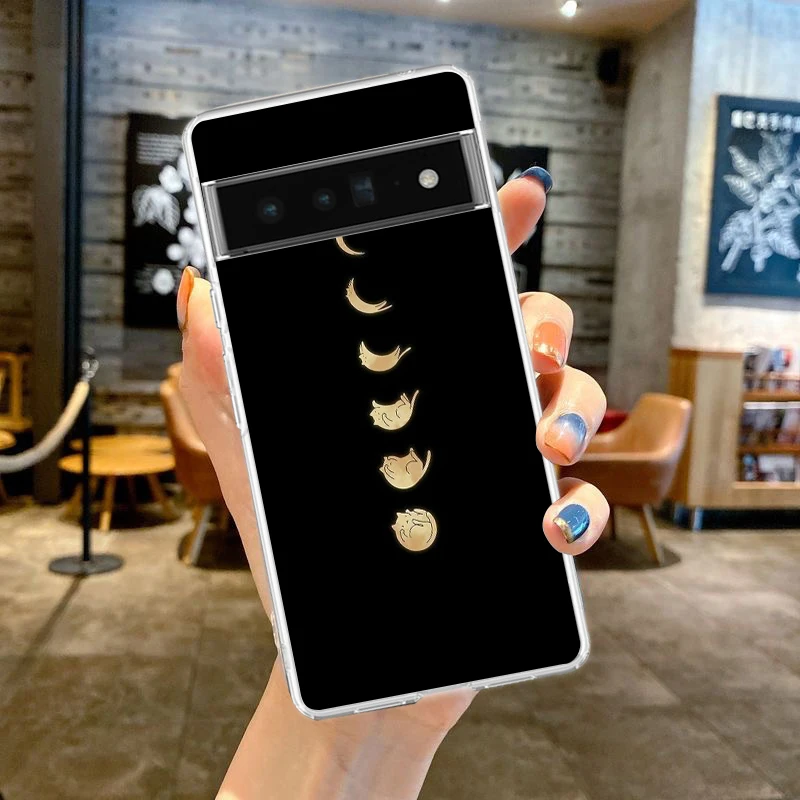 Cartoon Cat Phone Case Cover for Google Pixel 9 8 7 6 5 4 XL Shockproof Silicone 7A 6A 5A 4A 3A XL Pro 5G Transparent Shell Bags