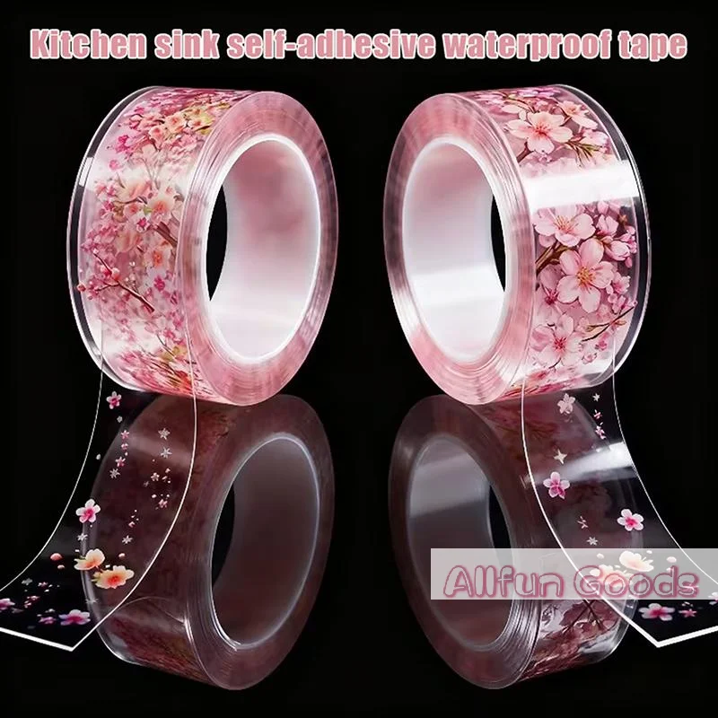 Transparent Printed Anti-mildew And Waterproof Tape, For Sealing Gaps In Kitchen Stoves, Bathroom Toilets, And Wall Corners