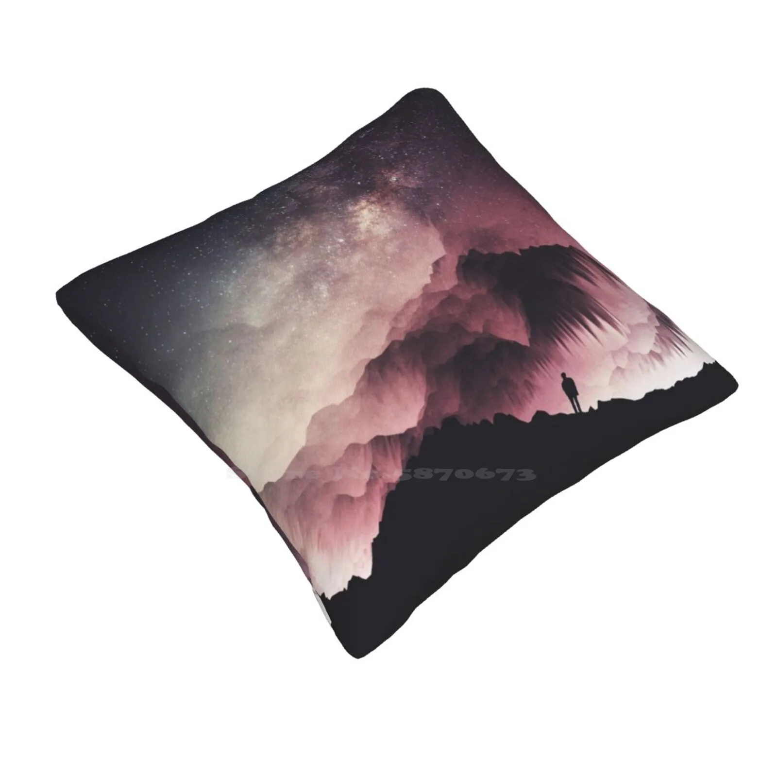 Night Soft Comfortable Pillowcase Glitch Night Silhouette Stars Sky Graphic Photo Manipulation Digital Manipulation Surrealism