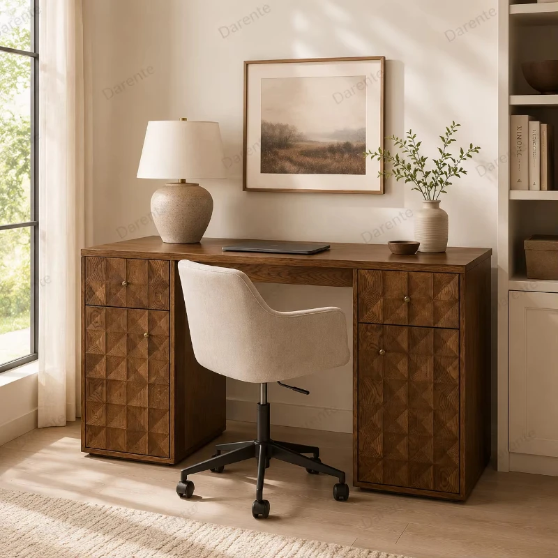 Handmade diamond pattern desk, luxury space set