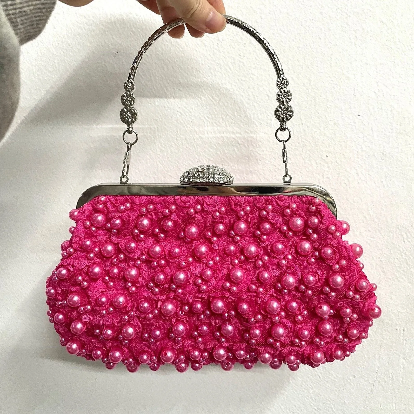 

Женская сумка с жемчужным кружевом и цветочным узором, милая и элегантная, для вечернего платья, для вечеринок, свадеб, для подружек невесты