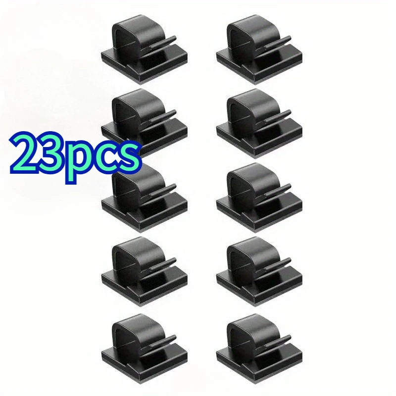 23pcs Charging Data Line Network Cable Finishing Line Clip Power Line Fixed Clip Self-Adhesive Pipe Line Alignment