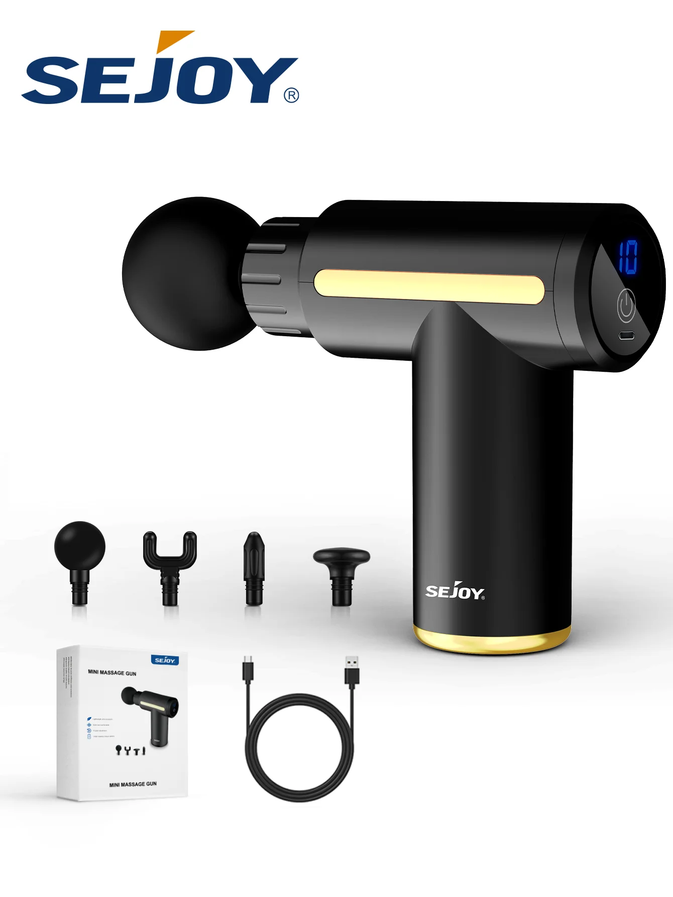 

Massage Gun Deep Tissue for Pain Relief,Fascia Massage Gun with 4 Massage Heads & 6 Speeds,for Gift Dad and Mom