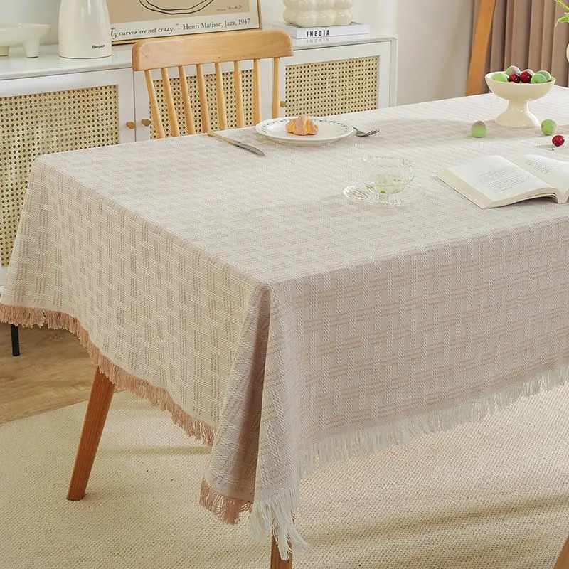 

Скатерть из утолщенного хлопка и льна, французская кремовая ткань, обеденная скатерть, высококачественная декоративная ткань для фото