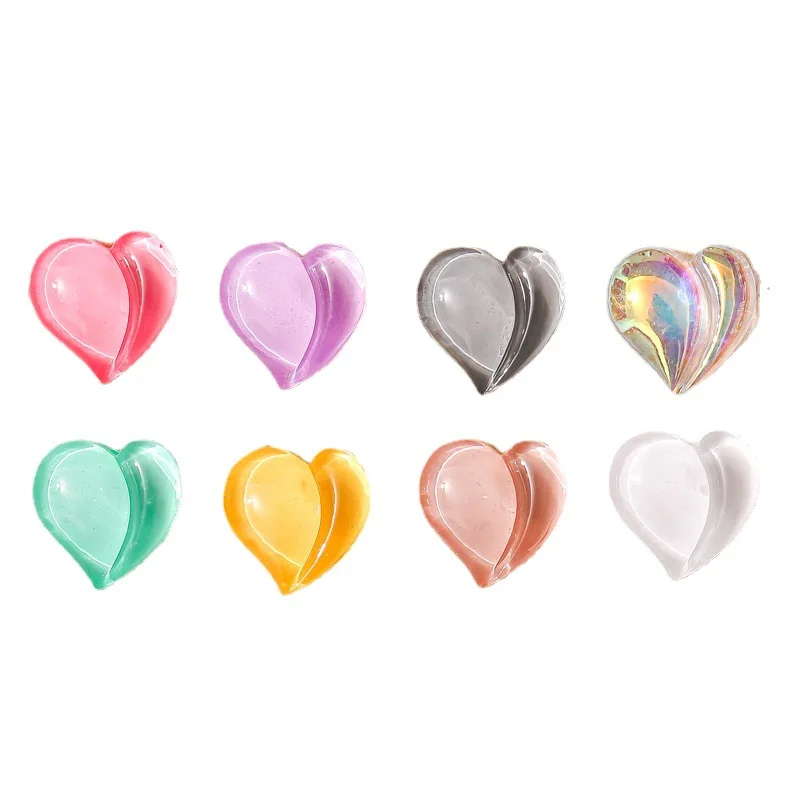 50PCS 3D Flatback Honey Peach Heart Nail Art Charms Rhinestones Accessories Parts For Nails Decoration Manicure Decor Supplies