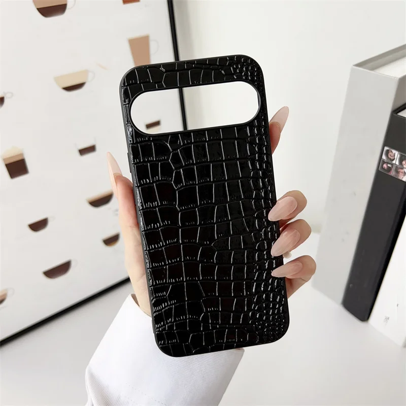 Korea Retro Leopard Print PU Leather Phone Case For Google Pixel 9 8 Pro XL 8 7 High Quality Solid Color Shockproof Hard Cover