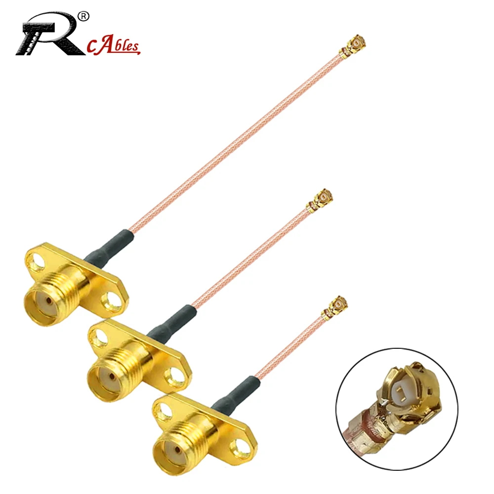 1PC u.FL IPX IPEX1 Female to SMA / RP-SMA Female 2 Hole Flange Panel Mount RG178 Pigtail WIFI Antenna Extension Cable Jumper