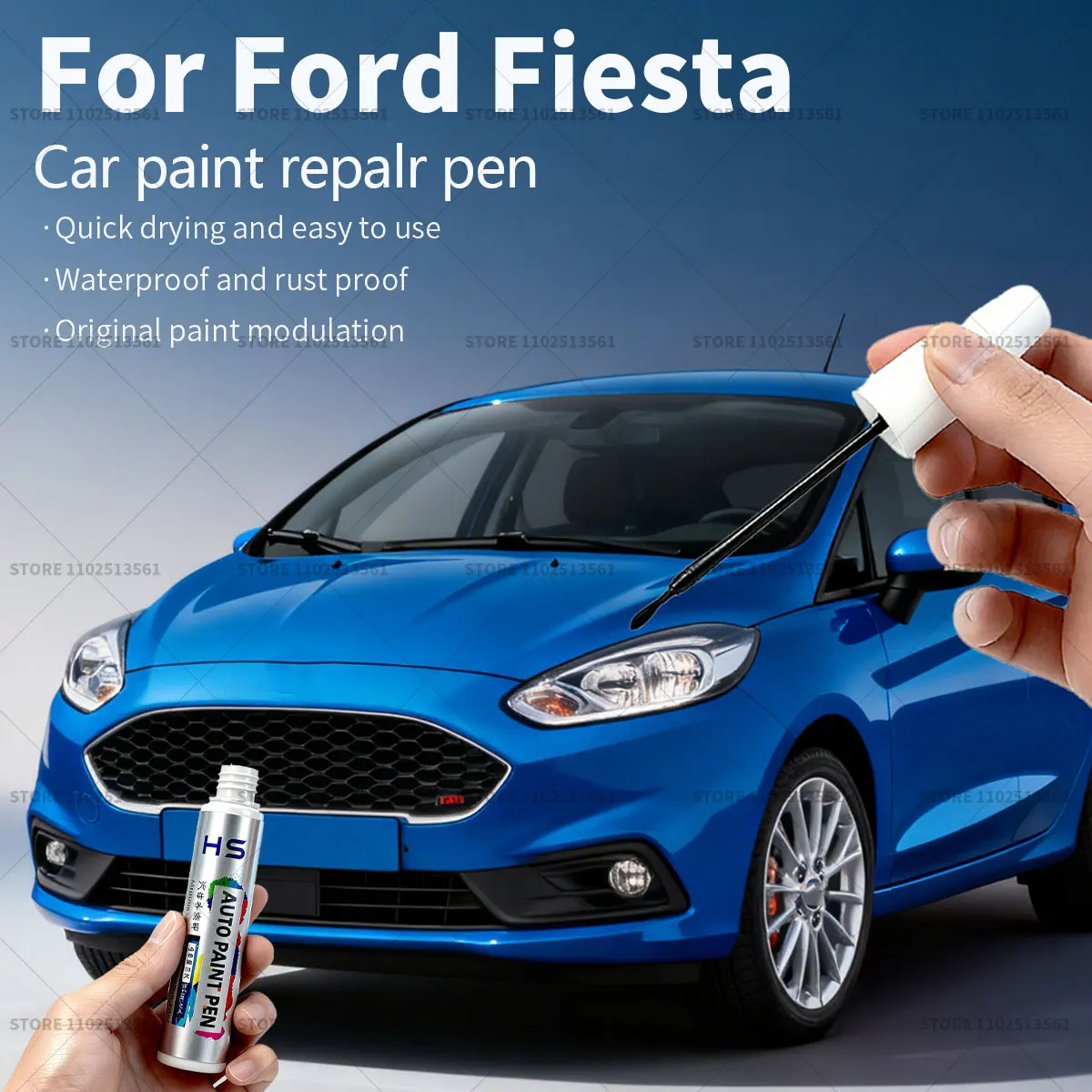 Car Paint Repair Pen For Ford Fiesta Touch Up Scratch Remover DIY Auto Accessories Black Brown AK5C White Silver FDR22V Yellow