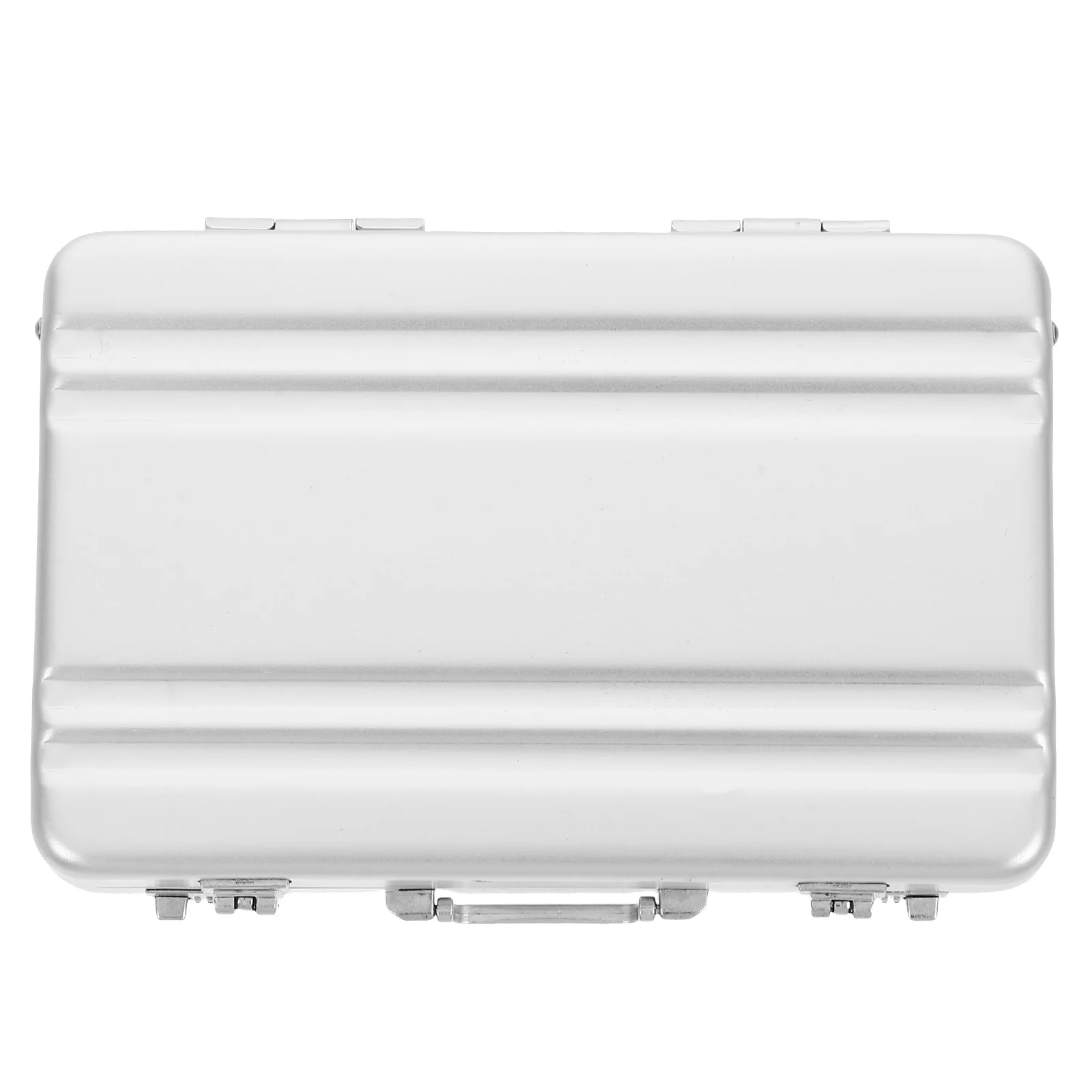 Portable Aluminum Alloy Business Card Box Name Cards Organizer Convenient ID Card Storage Case with Handle Suitcase Shaped Card