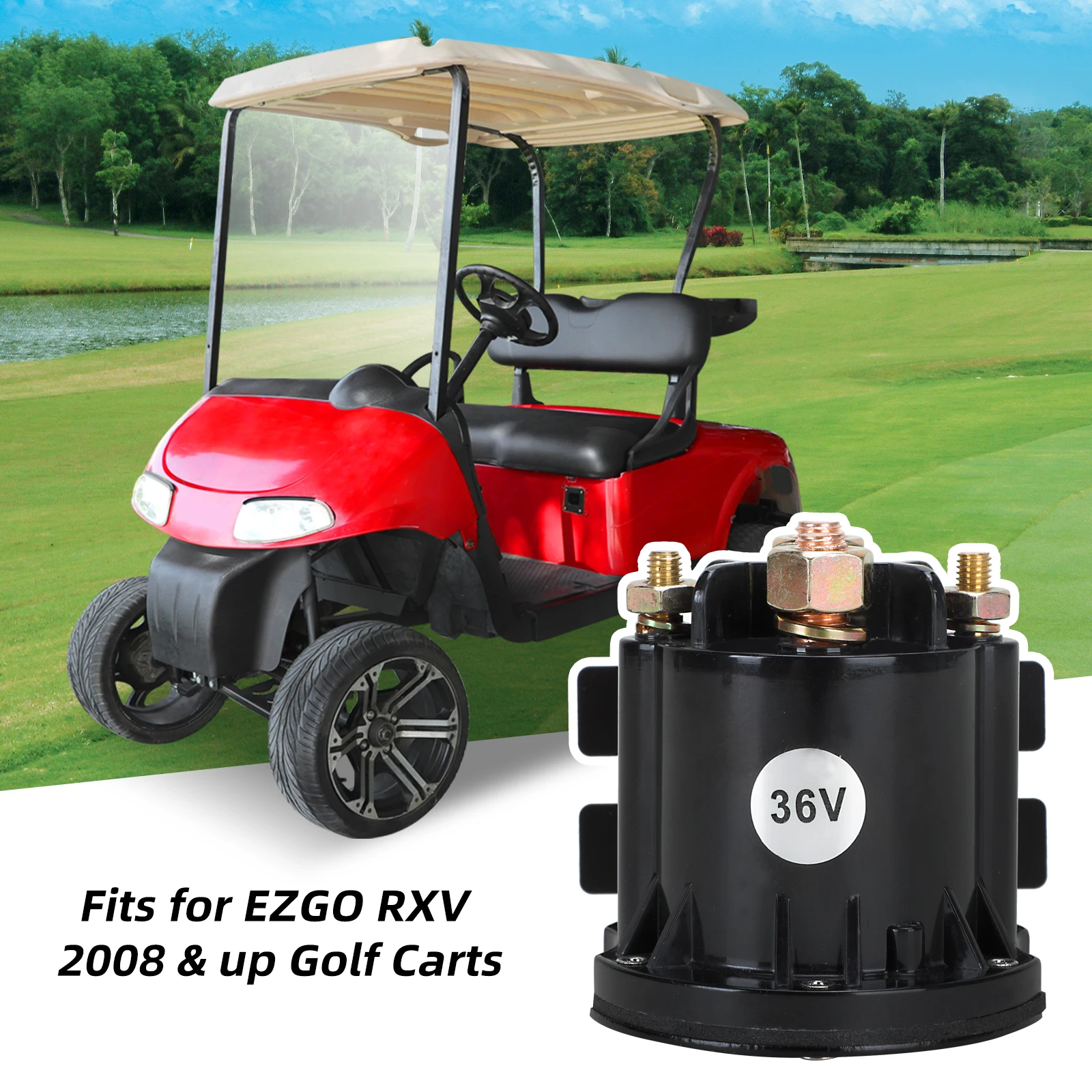 ملف لولبي لعربة الجولف من Roykaw للموديلات الكهربائية EZGO RXV 2008، 36 فولت/150 أمبير/4 محطات، OEM # 609428 , 608897 , 624317