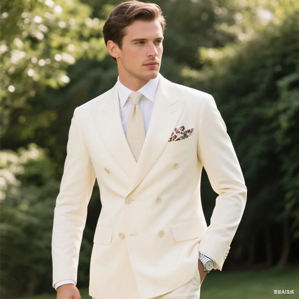 

Men's Wedding Suits 3 Pieces Casual Groomsmen Bridegroom Wedding Tuxedos Blazer Jacket Vest Pants Costume Homme