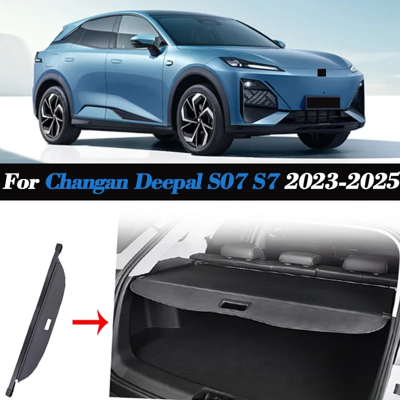 Car Trunk Cargo Cover for Changan Deepal S07 S7 2023-2025 Retractable Parcel Rack Waterproof Storage Security Auto Accessories