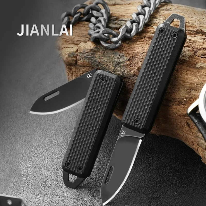 

NEW High Hardness D2 Steel Folding Knife G10 Handle Keychain Self-defense Knife Disassembly Express Delivery EDC Knife Hunting