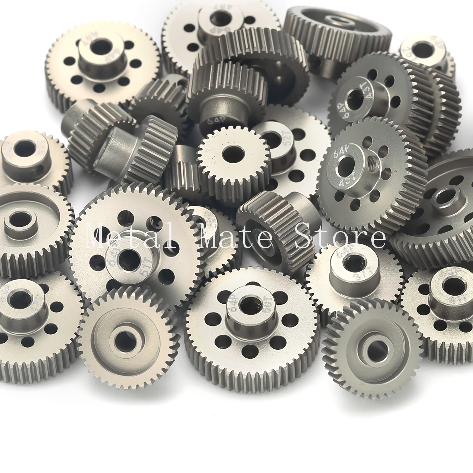 5pcs Set 64P Motor Gear for 1/10 On-Road RC Model Vehicles 7075 Aluminum Metal Pinion Universal Gift for All Seasons