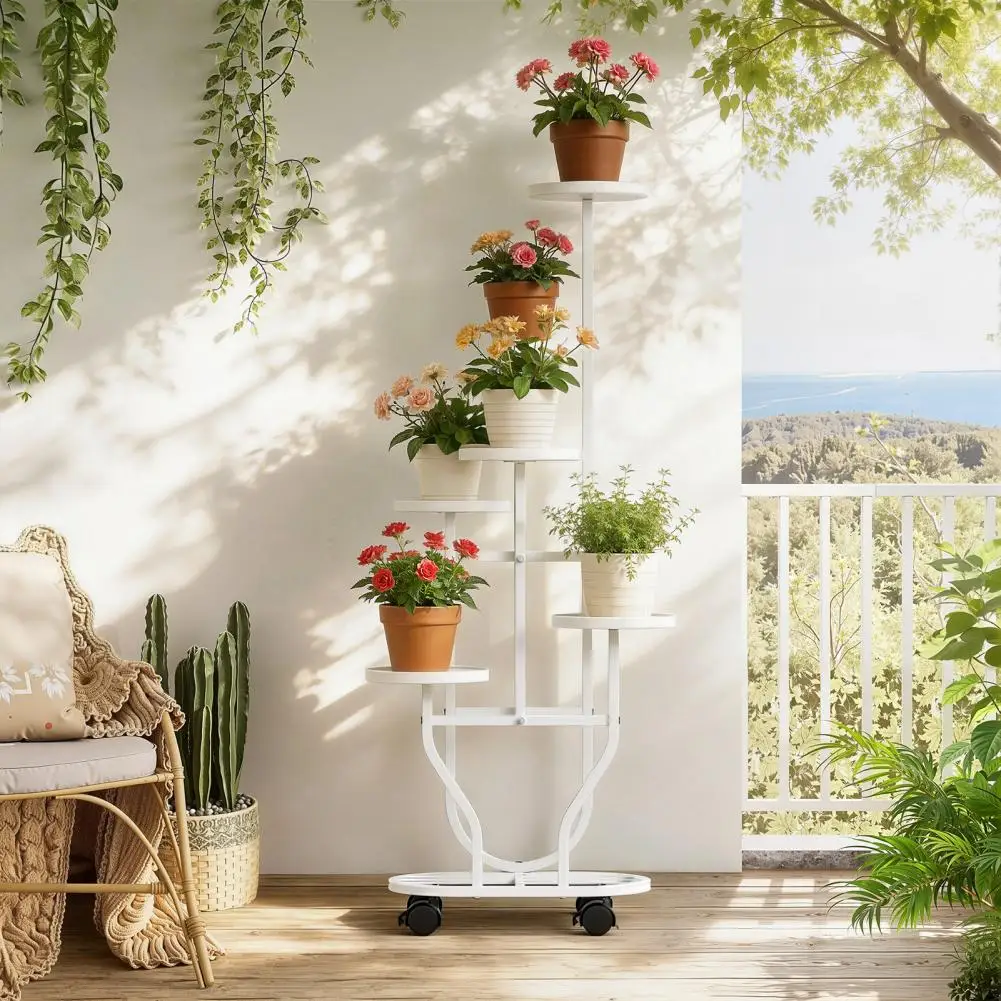 6 Tier Rolling Plant Stand with Wheels