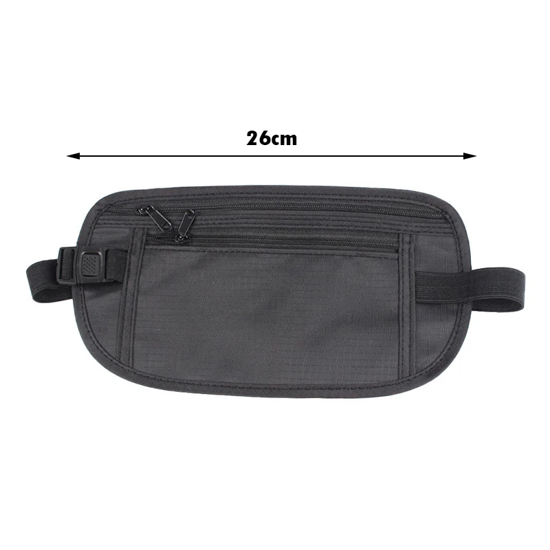 Riñonera Invisible de viaje para hombre y mujer, bolsa de cintura para pasaporte, cinturón de dinero, billetera de seguridad oculta, informal, 1 unidad