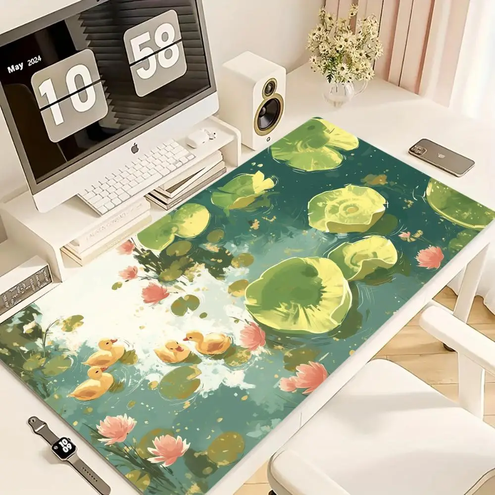 

Little Yellow Ducks Mouse Pad Large Computer Office Game Table Mat XXL Rubber Anti-slip Stitch Edge Keyboard Mats Long Desk Pads