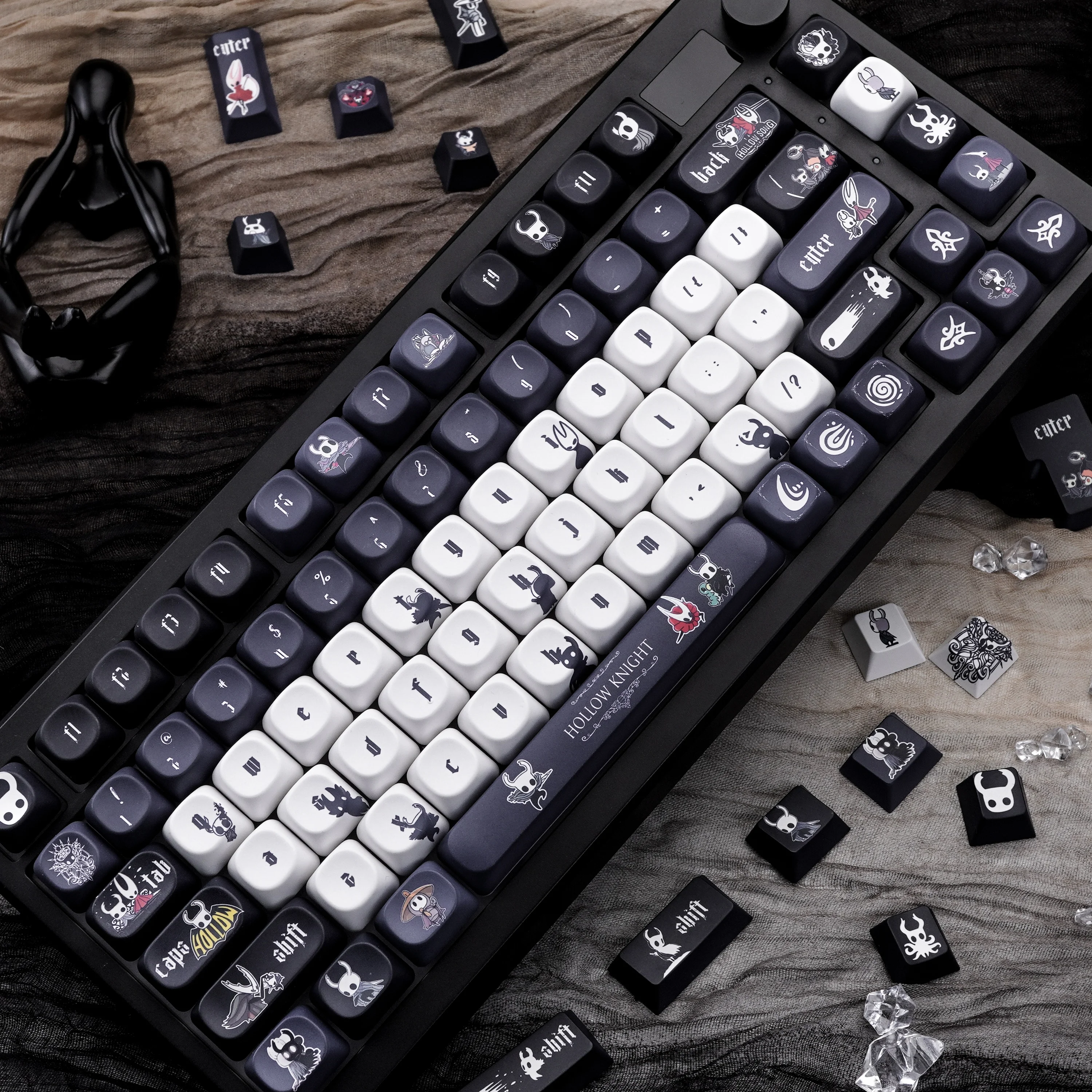 Hollow Knight Keycaps MOA Profile PBT Dye-Sub Aula F75 F99 RK100 Mechanical Keycaps Gaming Keycaps Cute Hornet Silksong Keycap