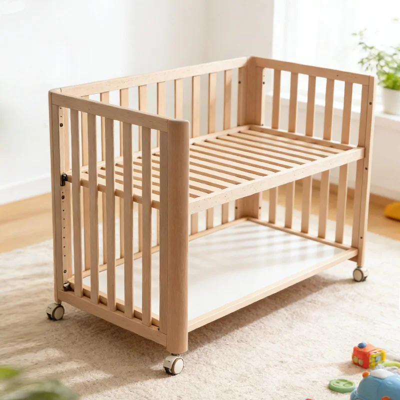 Multifunctional Drawing Board Furniture Storage Sleeping Cot Newborn Wooden Bed Crib Baby Beds for Kids