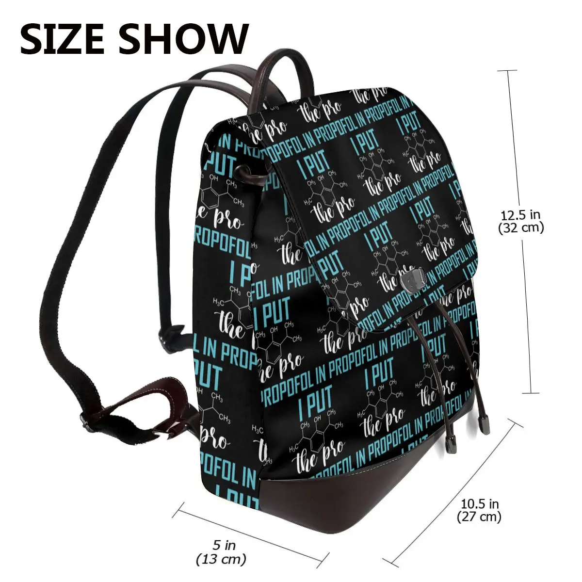 ANESTHESIA Pro In Propofol Bookbag School Student Bags Hiking Travel Daypack for Women Fashion Derma Backpack