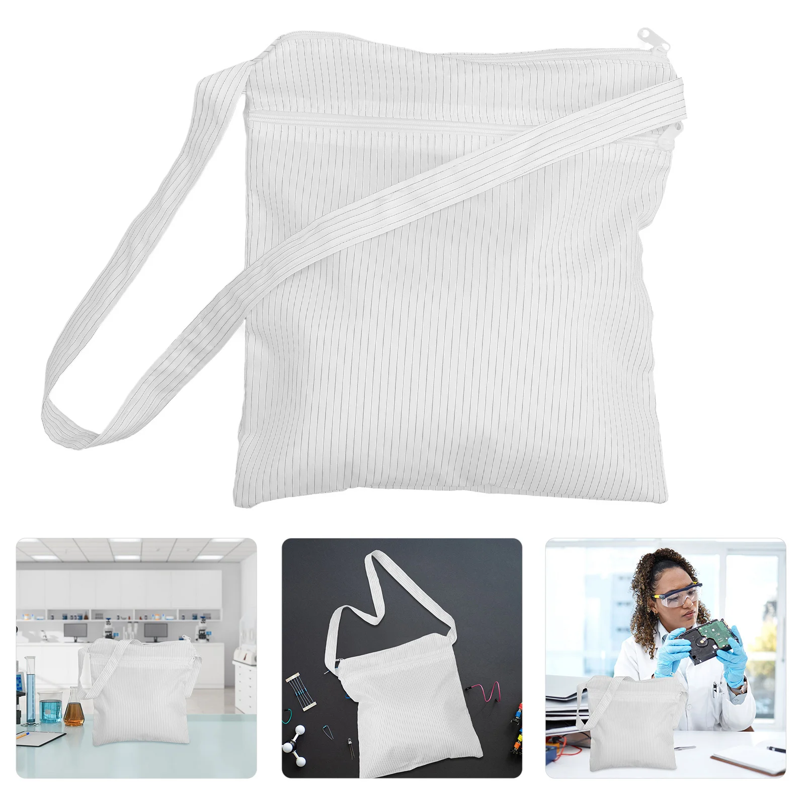 Anti-Static Cleanroom Storage Bag Lightweight Washable Polyester For Esd Protective Clothing Large Capacity Reusable Wet
