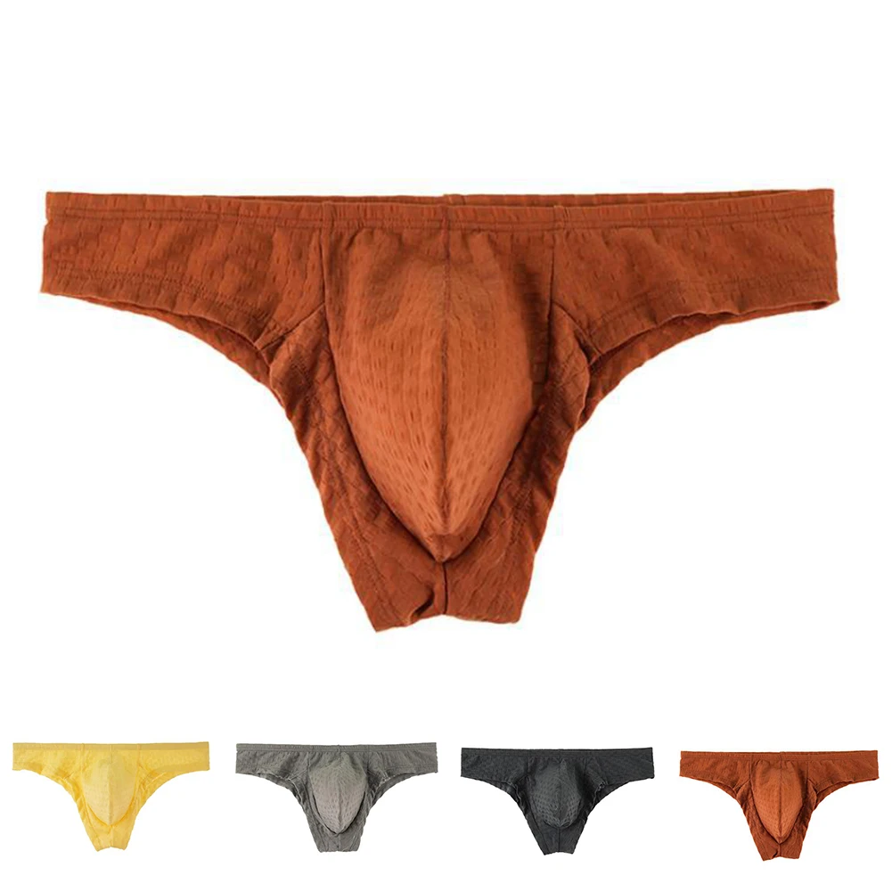

Men Mesh Grid Brief Low-rise Femboy Bulge Pouch Sexy Accessories Hot Soft Self-cultivation Panties SolidUnderwear Men's Clothing