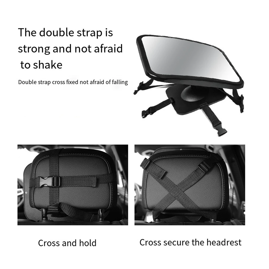 360 Degree Rotation Baby Car Rearview Mirror Adjustable Car Back Seat Rearview Facing Headrest Mount Infant Safety Monitor