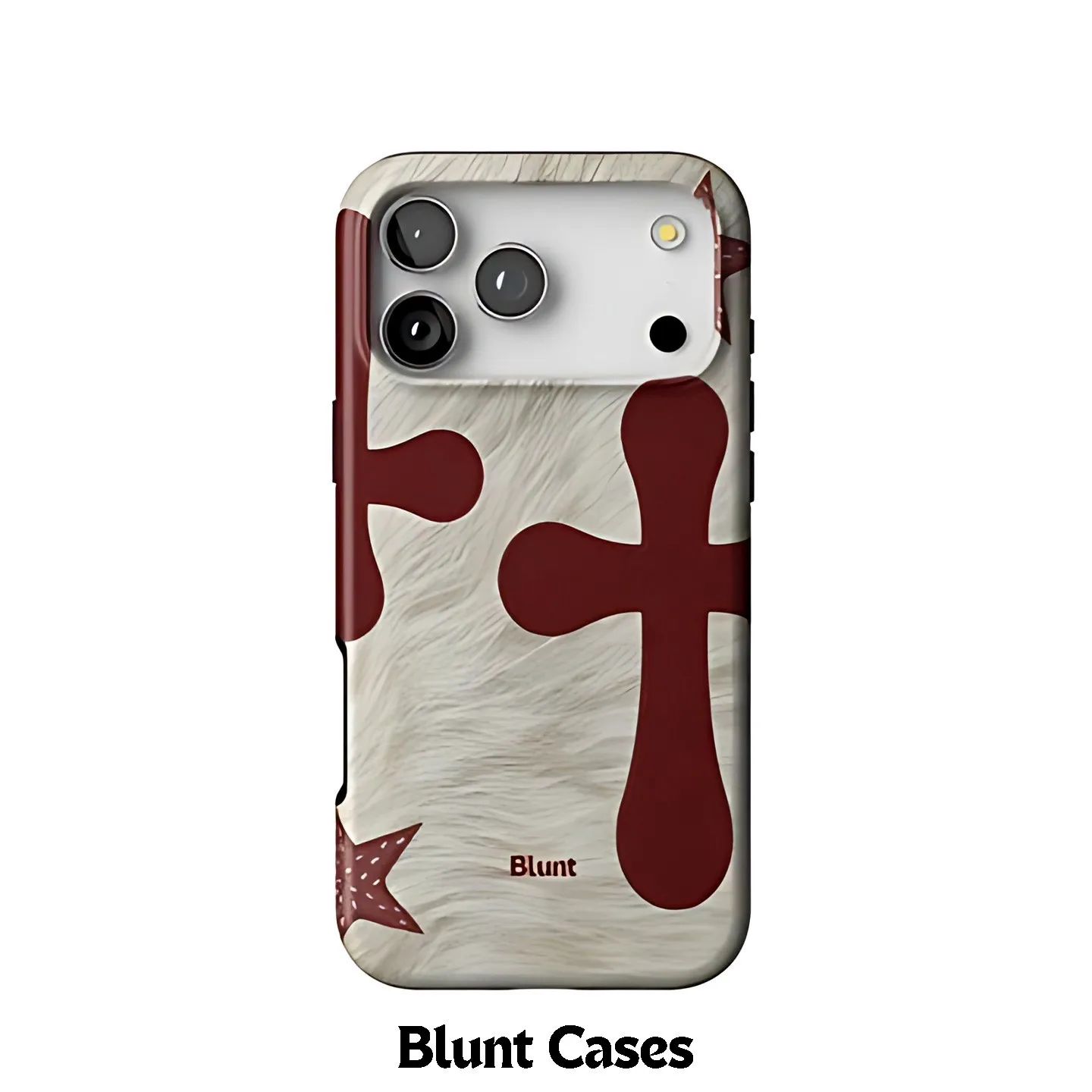 Beige Red Cross Blunt Phone Case for Samsung Galaxy S20 S23 S24 S25 S26 FE Plus Edge 5G Luxury Double-layer Back Cover