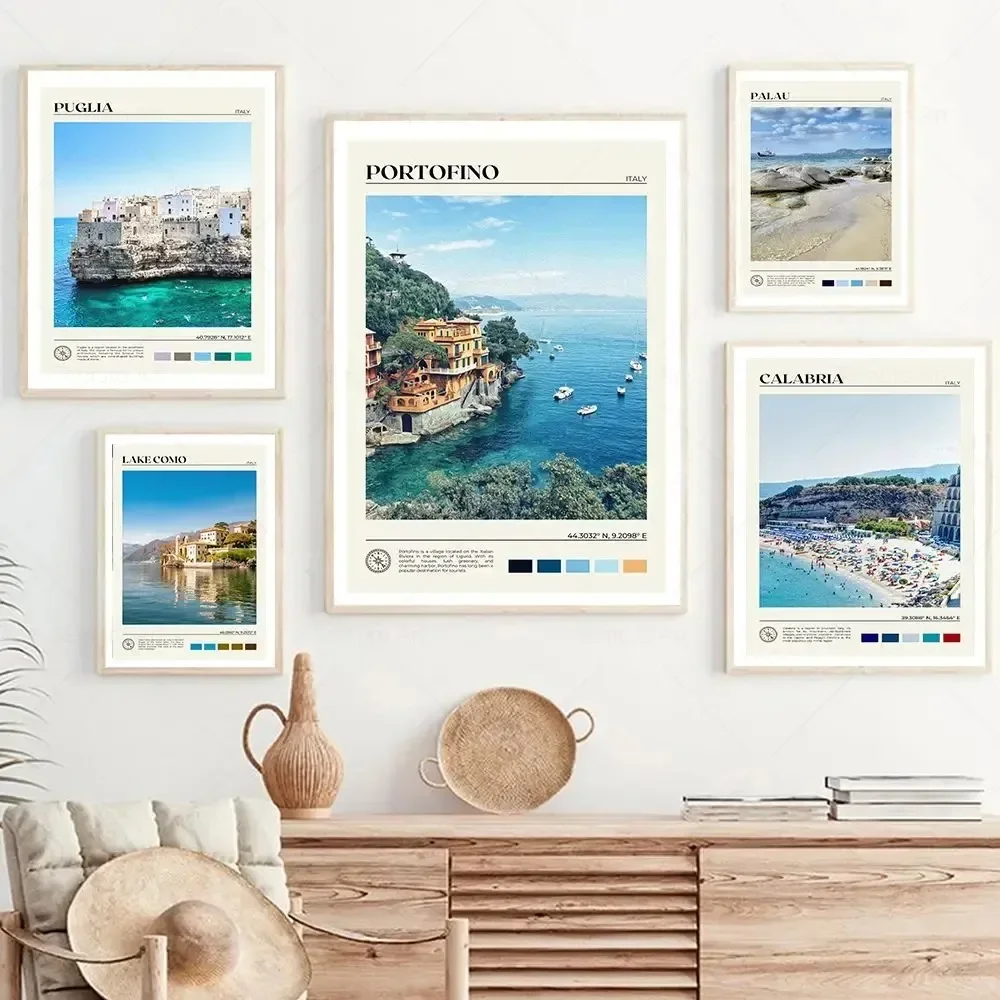 Italy Florence Adirondack Venice Amalfi Sicily Poster And Prints Canvas Painting Wall  Pictures Home Room Decor