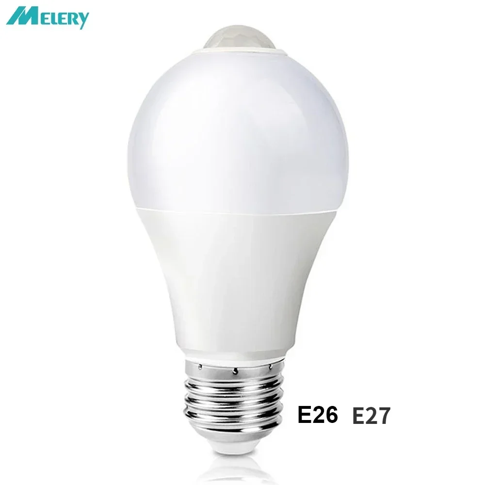 E26 E27 LED Sensor Light Bulb PIR 10W Motion Energy Saving 2700K Warm White 5700K Daylight Color A60 Doorway Infrared Induction