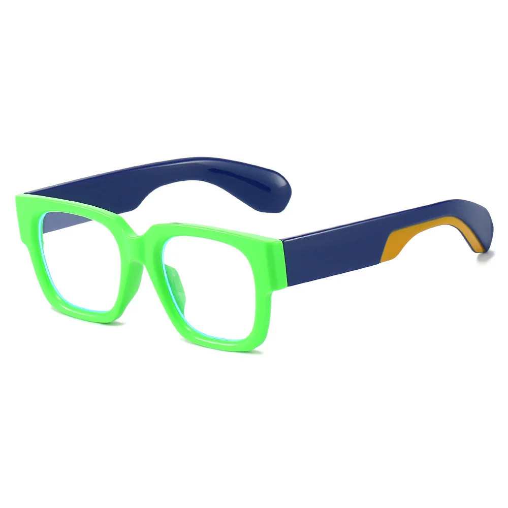 2025 Occhiali quadrati giovani Montatura Donna Uomo Occhiali anti luce blu Occhiali da vista larghi patchwork di colore