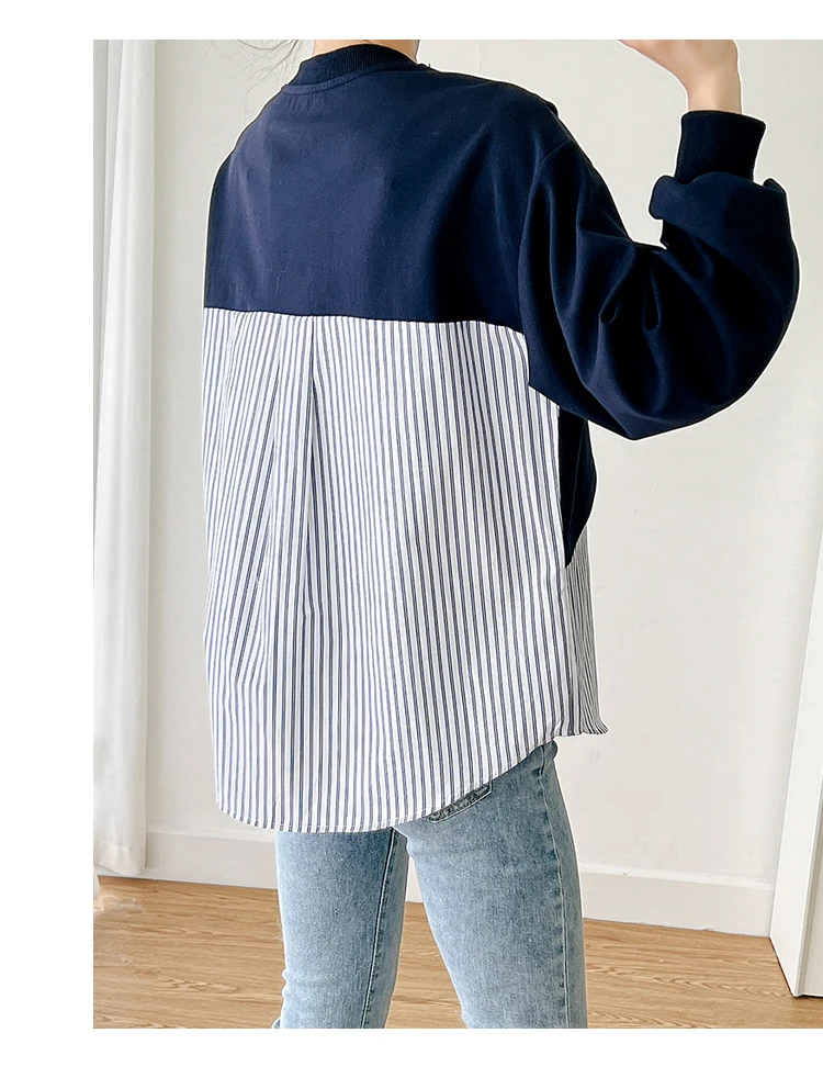 Autumn Fashion Print Maternity Hoodies Plus Size Striped Patchwork Letter O-neck Pregnant Woman Sweater Casual Loose Sweatshirts