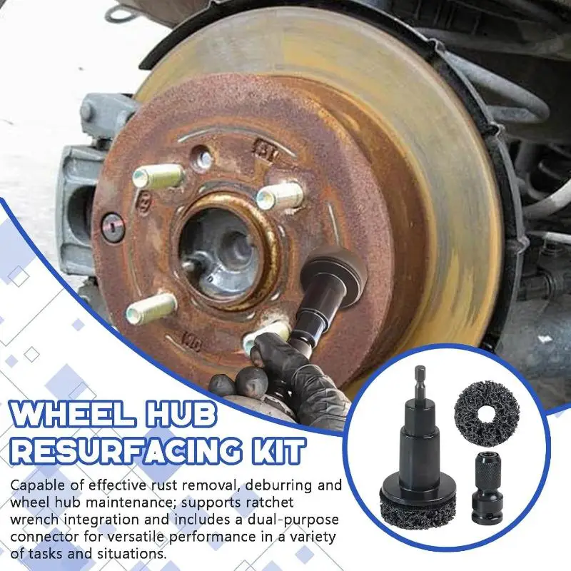 1 Set Auto Wheel Hub Brush Car Wheel Hub Grinder Rust Grinding Removal Tool Brake Grinding Cleaner Kit Polishing Tool