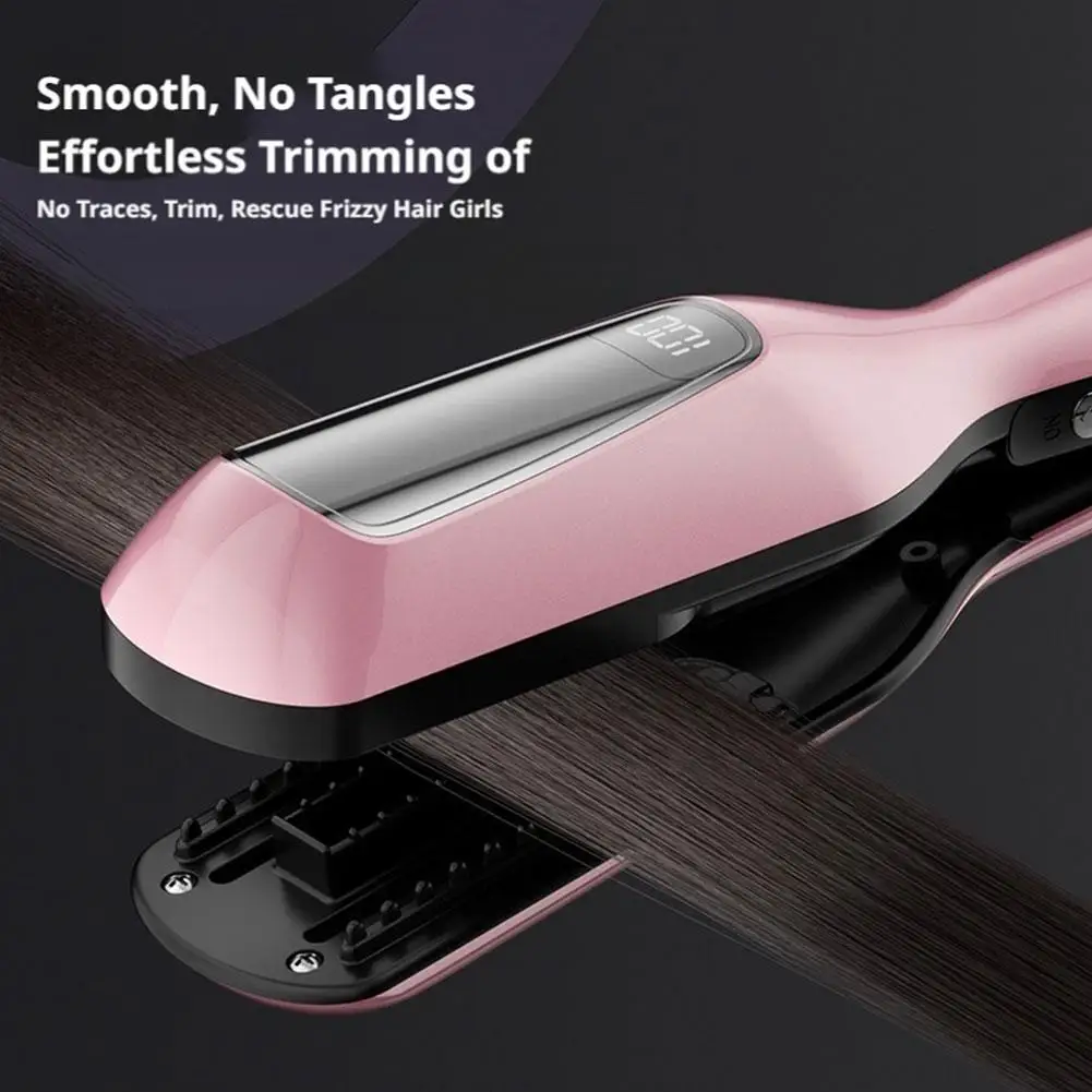 USB Charging Wireless Hair Ends Trimmer Split Remover LCD Digital Display Negative Ions Smooth Hair Straightener Hair Care - view 4
