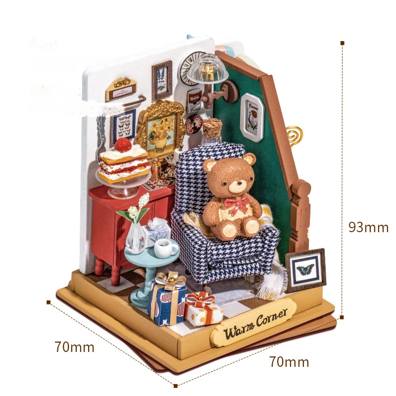 New DIY Microcosm 3D Puzzle Miniature House Kitchen Bedroom Assembly Toy Collection Children's Educational Toy Christmas Gift