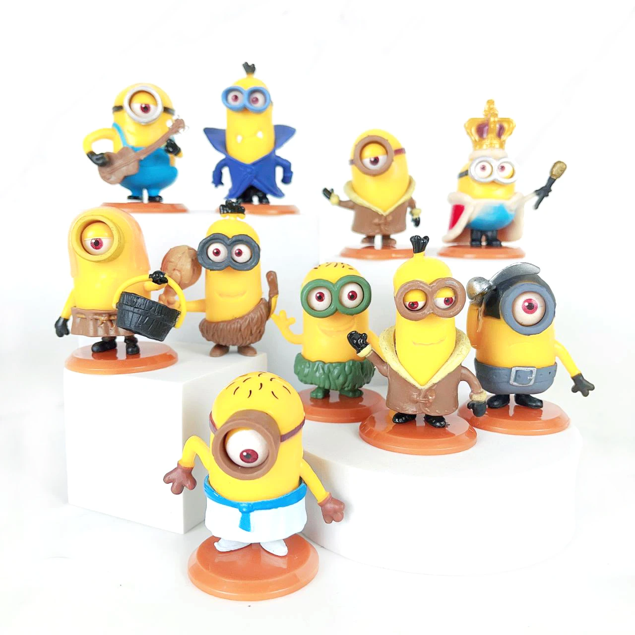 kawai Capsule toys 10Pcs/Set Miniones Kevin Bob 3D Eye Despicable Miniones Action Figures Classic Toys for Children Xmas Gifts