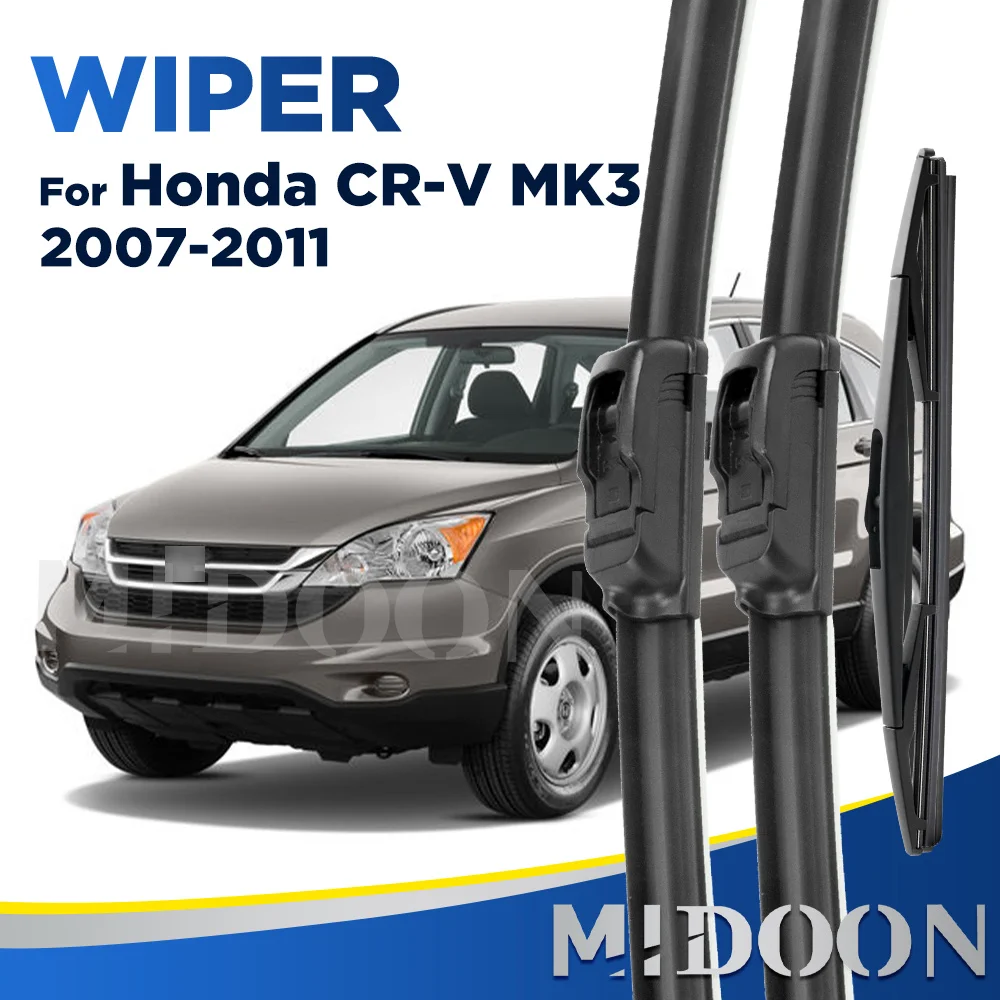 MIDOON Windscreen Wiper Blades For Honda CRV CR-V 2007-2011 3rd Generation Windshield Front Rear Set 2008 2009 2010 26